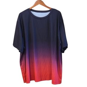 Gradient Black and Red Men's 6XL Short Sleeve Tee Shirt Jersey Type Interior